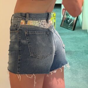 Denim Frayed Hem Women's Shorts